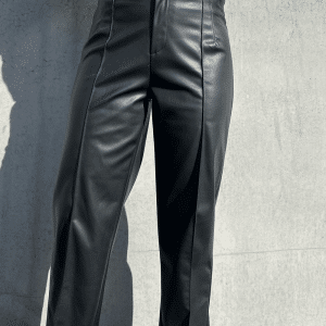 NoraIR Faux Leather Pants - Black - irréel - Sort L