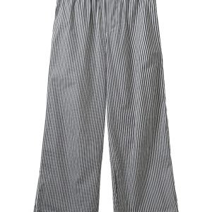 H2O - Bukser - Rønne Essential Pajamas Pants - Black/White Stripe (Levering midt december)