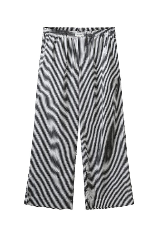 H2O - Bukser - Rønne Essential Pajamas Pants - Black/White Stripe (Levering midt december)