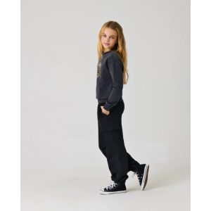KIDS ONLY KOGECHO loose fit cargo bukser i sort til piger
