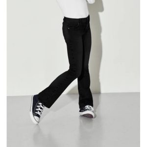 KIDS ONLY KOGROYAL flaired fit denim bukser i sort til piger