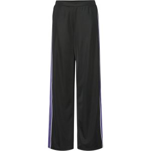 PIECES dame bukser PCFELICIA - Black Ultraviolet/white stripe