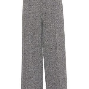 Ichi - Bukser - IHKATE JACQUARD PA - Black/White Herringbone