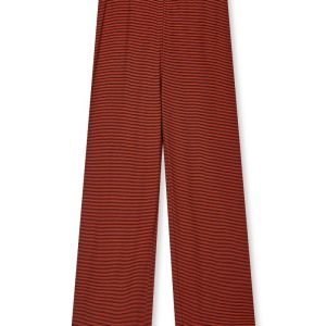 Mads Nørgaard - Bukser - 2X2 Cotton Stripe Velon Pants - Fiery Red/Black