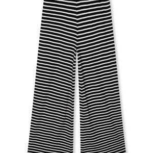 Mads Nørgaard - Bukser - 2X2 Cotton Stripe Veran Pants - Black/White Alyssum