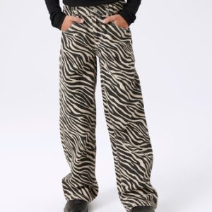 NAME IT Wide Bukser Rose Cement Black Zebra
