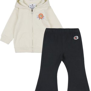 Champion Sæt - Cardigan/Bukser - Off White/Sort m. Logo