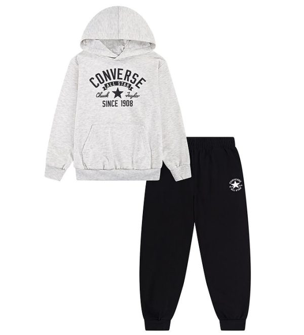 Converse Sweatsæt - Hættetrøje/Bukser - Birch Heather/Sort