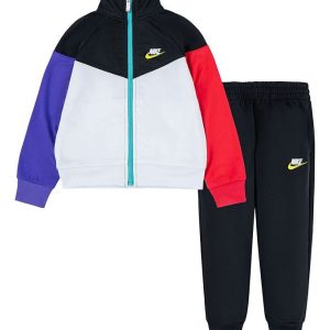 Nike Træningssæt - Cardigan/Bukser - Blocked - Sort/Multifarvet