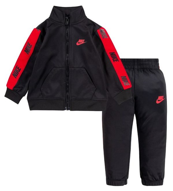 Nike Træningssæt - Cardigan/Bukser - Sort m. Rød