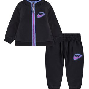 Nike Træningssæt - Cardigan/Bukser - Sort/Lilla