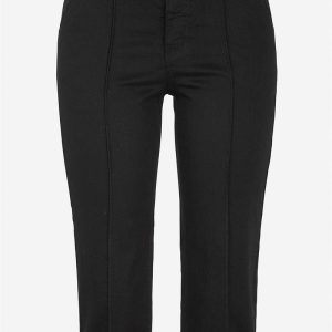 Elastiske crop jeans med syet pressefold
