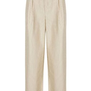 Modström - Bukser - IsabelMD Pants - Summer Sand Pinstripe