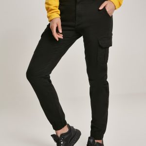Urban Classics Dame High Waist Cargobukser Sort - W28