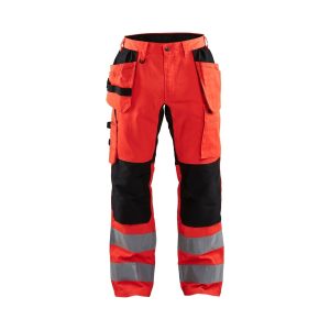 BLÅKLÄDER 1552 High Vis Buks med stretch - High Vis Rød/Sort herre