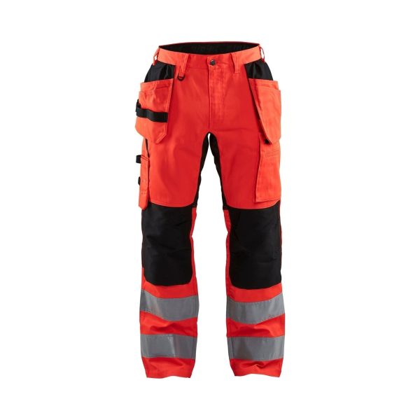 BLÅKLÄDER 1552 High Vis Buks med stretch - High Vis Rød/Sort herre