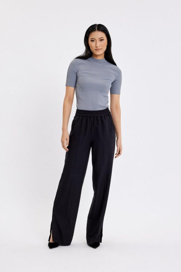 LouiseFV Split bukser - Beluga Black