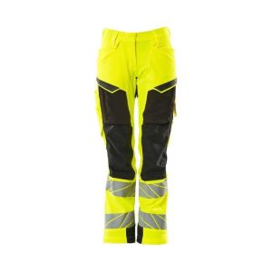 Mascot® Accelerate Safe arbejdsbukser dame pasform DIAMOND,stretch - 19078-511-1709 hi-vis gul/sort