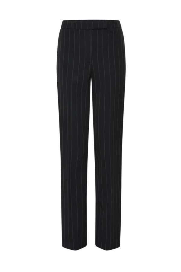 Bruuns Bazaar - Bukser - Women HydrangeaBBCigga Pants - Black Pinstripe (Levering midt september)
