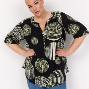 Curvy Wamedine 2 Bluse Sort