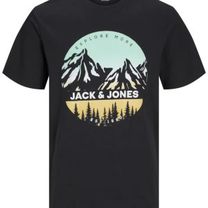 Jack & Jones t-shirt s/s, Peak Tee, sort - 176 - S+ - S