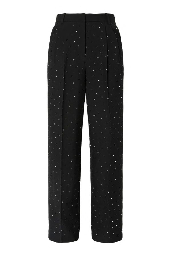 Pieces - Bukser - Michelle Rhinestone HW Pant - Black (Levering i midt september)