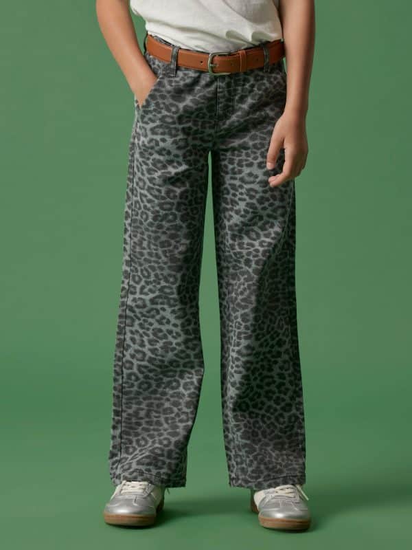 NAME IT Wide Bukser Rose Night Owl Grey Leopard