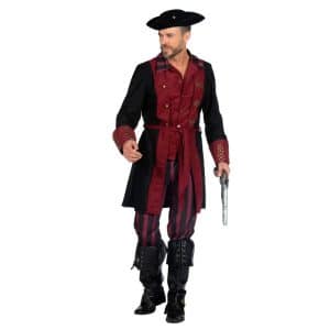 Pirathøvding Kostume Bordeaux/Sort
