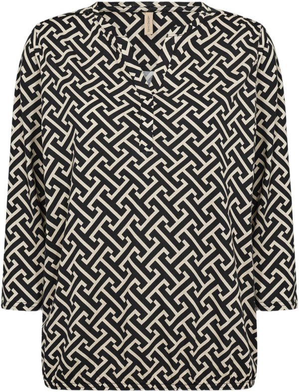 Scfelicity AOP 519 Bluse Sort