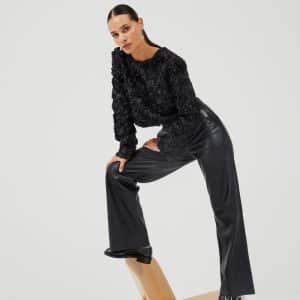 Aluna Bonded læderbukser - sort