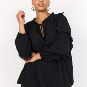 Curvy Wasafia 1 Bluse Sort
