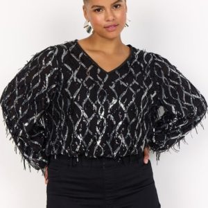 Curvy Wasannie 1 Bluse Sort