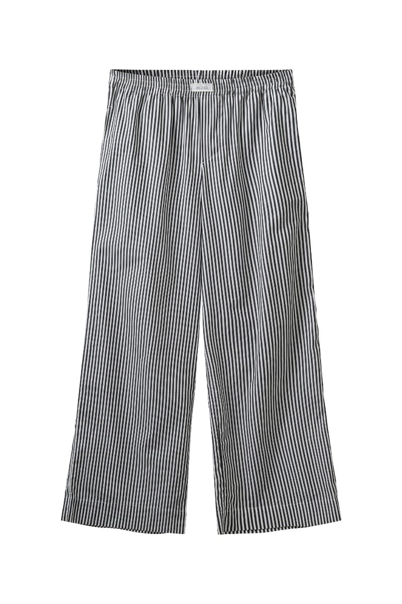 H2O - Bukser - Rønne Essential Pajamas Pants - Black/White Stripe