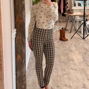 Ichi - Bukser - Kate Houndstooth PA - Doeskin Houndstooth