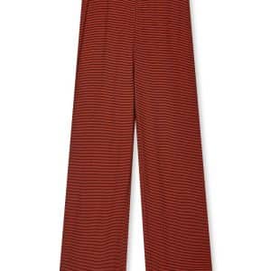 Mads Nørgaard - Bukser - 2X2 Cotton Stripe Velon Pants - Fiery Red/Black