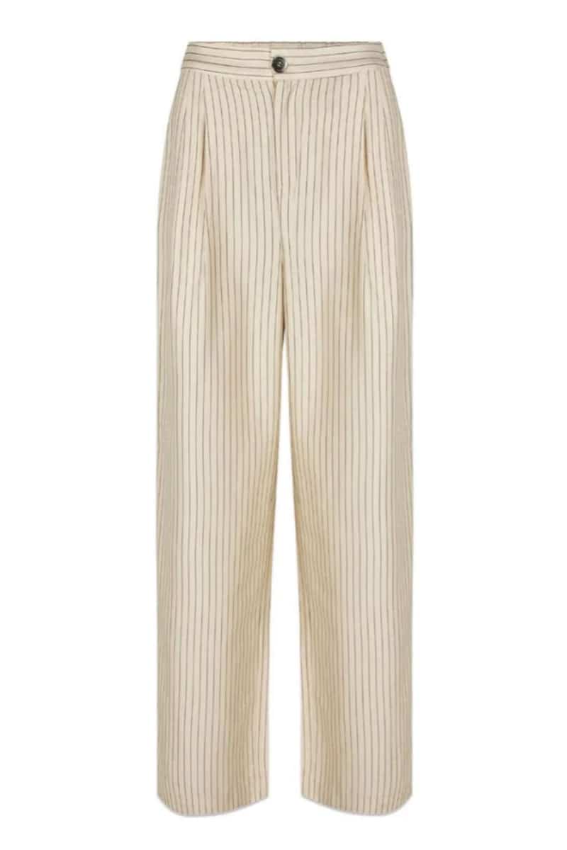 Modström - Bukser - IsabelMD Pants - Summer Sand Pinstripe
