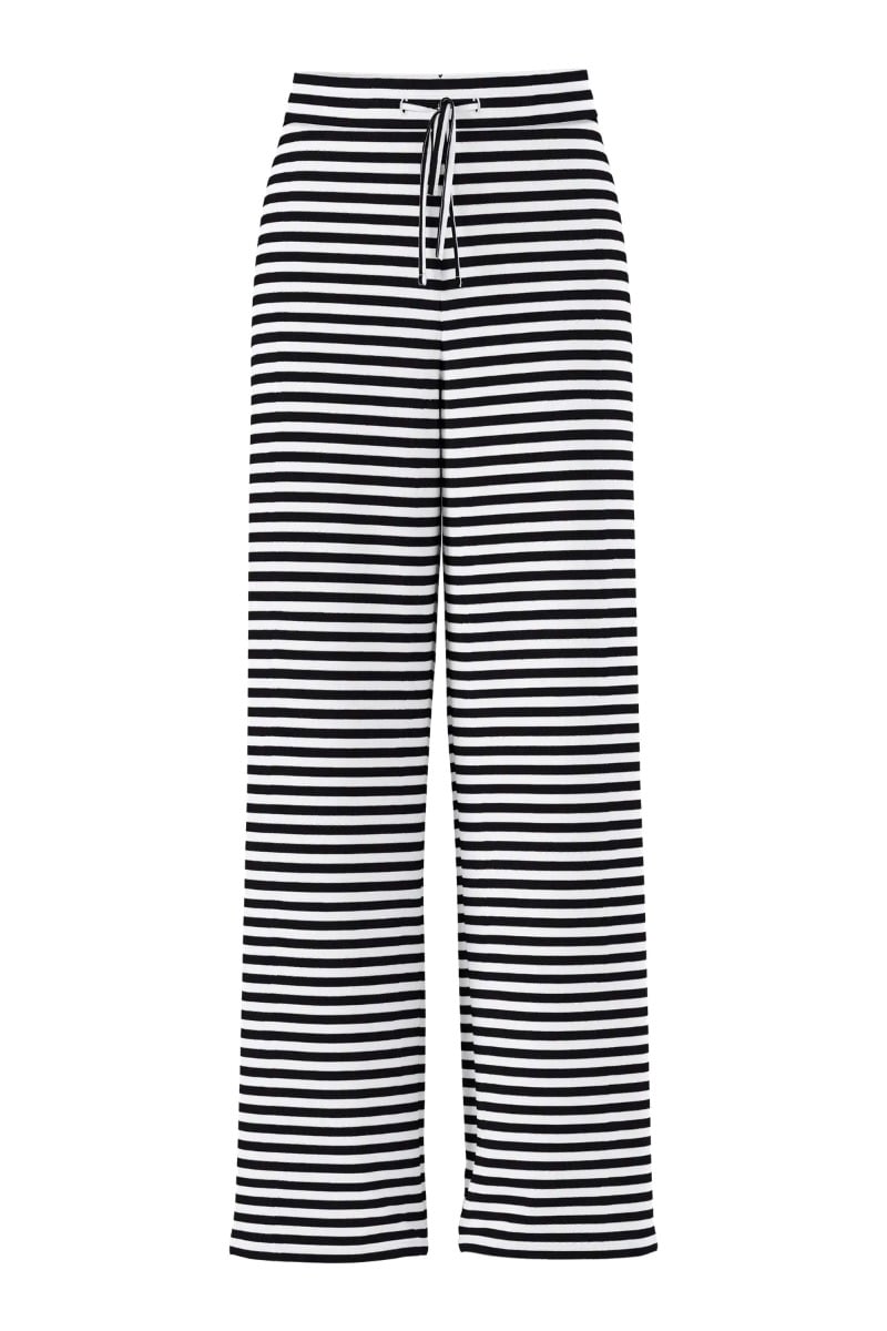 Pieces - Bukser - Laya MW WIide Pants - Black/Bright White