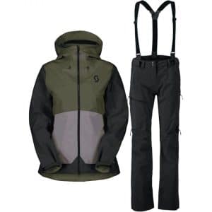 Scott Explorair 3L jakke/bukser sæt, dame, mørkegrøn/grå/sort