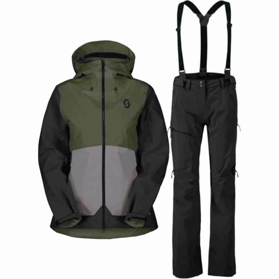 Scott Explorair 3L jakke/bukser sæt, dame, mørkegrøn/grå/sort