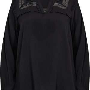 Curvy Wasia 33 Bluse Sort