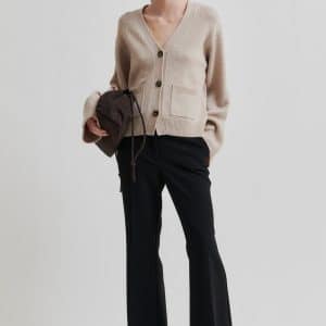 Fique Flared bukser - sort