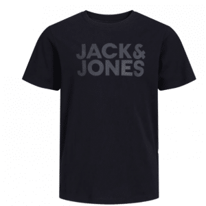 Jack & Jones Junior T-shirt i sort med print til drenge