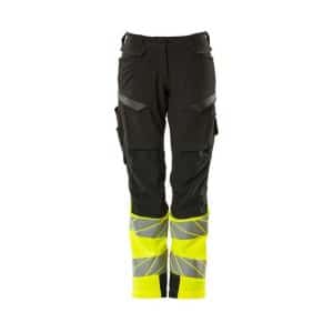 Mascot®Accelerate Safe Arbejdsbukser knælommer dame pasform stretch 19178-511-0917 sort/hi-vis gul