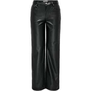 ONLY Dame Bukser FAUX LEATHER ONLKIRI - Black
