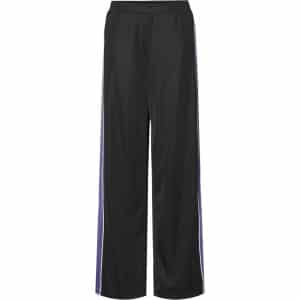 PIECES dame bukser PCFELICIA - Black Ultraviolet/white stripe