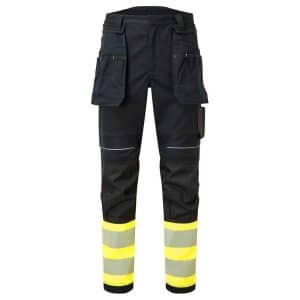 Portwest FR416 - PW3 FR Hi-vis klasse 1 hængelomme bukser Gul/Sort