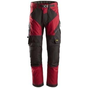 Snickers FlexiWork Bukser chilirød/sort 6903