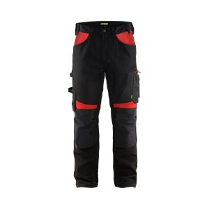 BLÅKLÄDER 1556 Håndværker Buks - Sort/Rød herre - Sort/Rød / D96 - Bukser - Baglomme - BLÅKLÄDER