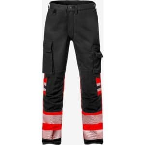 Kansas Hi Vis stretch bukser kl 1 2705 - HV. rød/sort / C66 - Bukser - 129514-396 - DISCOUNT