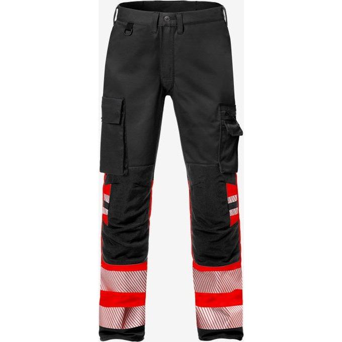 Kansas Hi Vis stretch bukser kl 1 2705 - HV. rød/sort / C66 - Bukser - 129514-396 - DISCOUNT